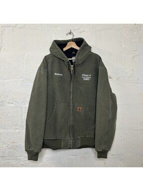 Vintage Carhartt Quilted Hooded Active Jacket “Army Green” J130 ARG Men’s XL
